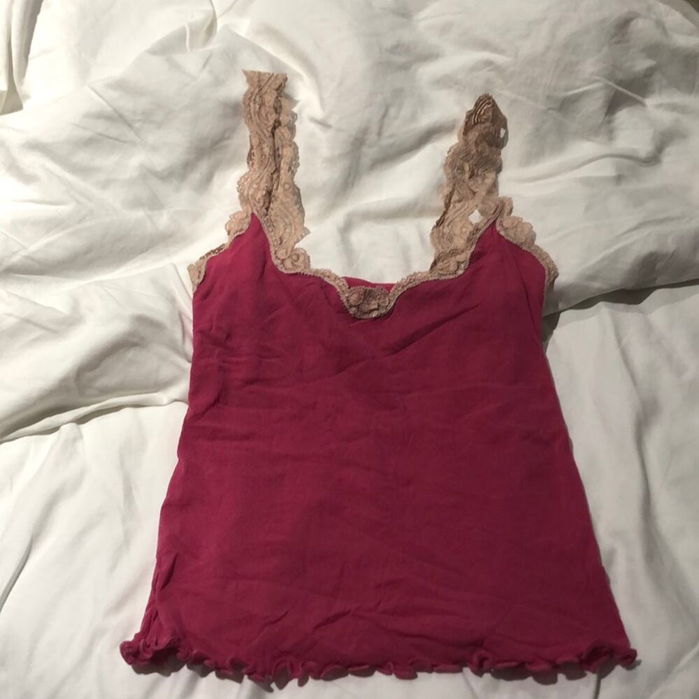 On gossamer L pink nude cami 💯nylon euc